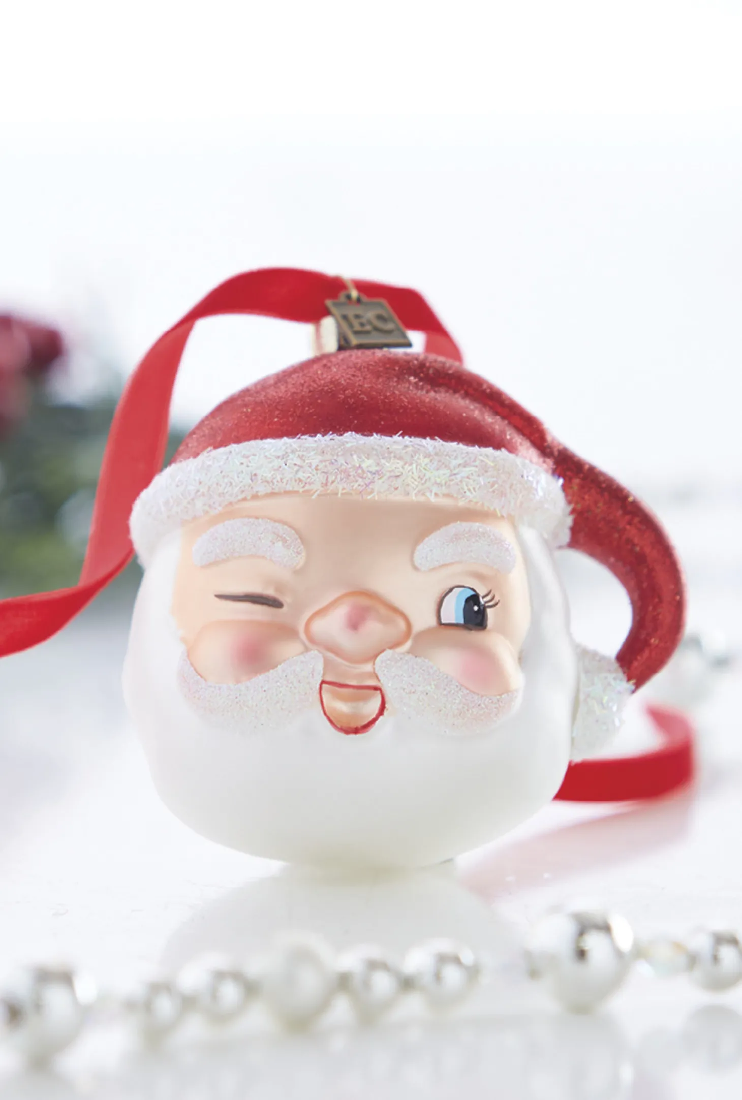 Raz 4" Eric Cortina Winking Santa Glass Christmas Ornament 4053132