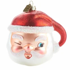 Raz 4" Eric Cortina Winking Santa Glass Christmas Ornament 4053132