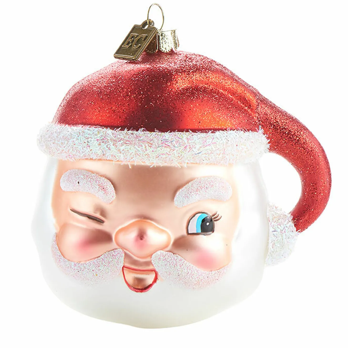 Raz 4" Eric Cortina Winking Santa Glass Christmas Ornament 4053132
