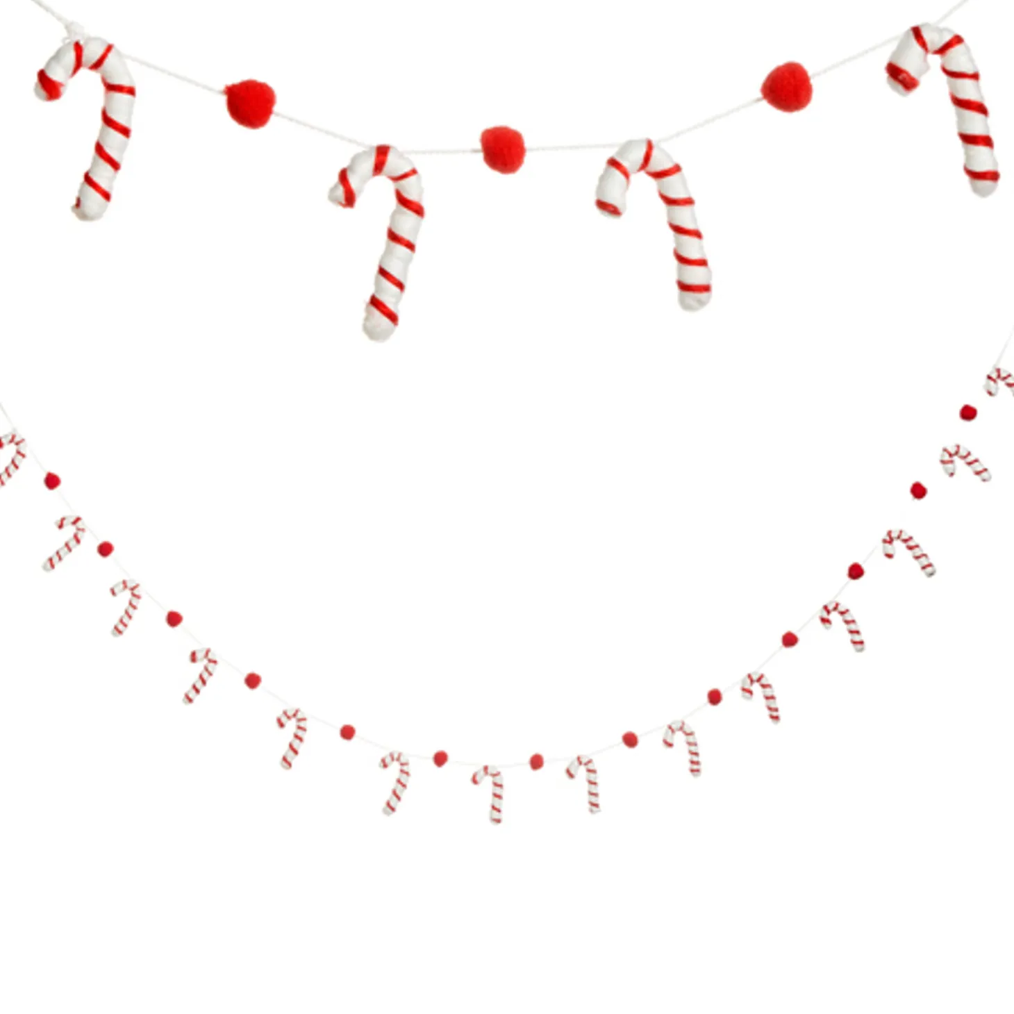 Raz 5.5' Felt Red And White Candy Cane Christmas Tree Garland G4319036