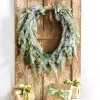 Raz 36" Flocked Oval Cedar And Pinecone Christmas Wreath W4309881