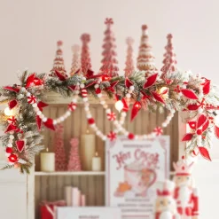 Raz 6' Flocked Pine With Pinecone Christmas Garland G4310311