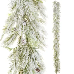 Raz 6' Flocked Pine With Pinecone Christmas Garland G4310311