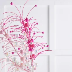 Raz 42" Fuchsia Pink Glittered Ball Christmas Tree Spray F4402476