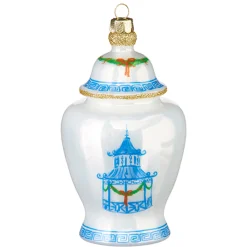 Raz 5.25" Ginger Jar Glass Christmas Ornament 4252868
