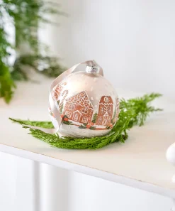 Raz 5" Gingerbread House Ball Glass Christmas Ornament 4424581