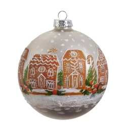 Raz 5" Gingerbread House Ball Glass Christmas Ornament 4424581