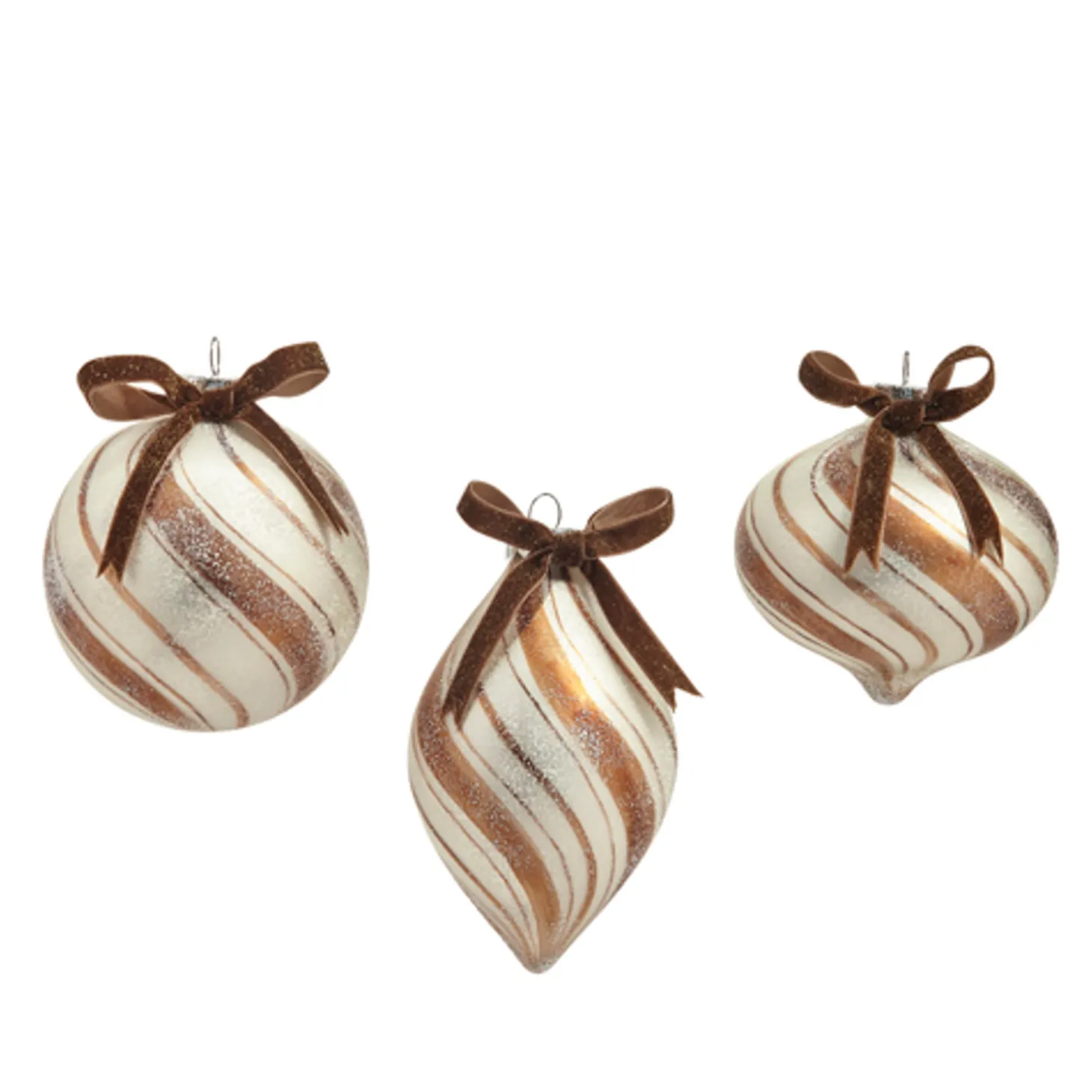 Raz 4" Gingerbread Swirl Glass Christmas Ornament 4420883