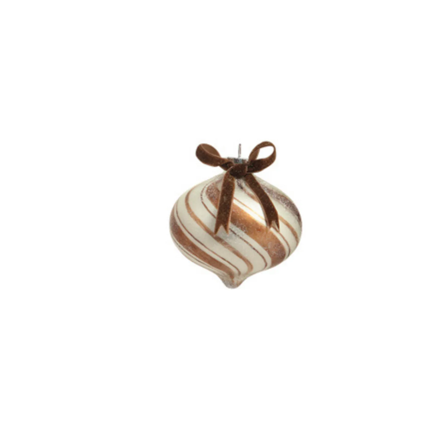 Raz 4" Gingerbread Swirl Glass Christmas Ornament 4420883