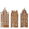 Raz 5" Gingerbread Village Townhouse Christmas Ornament Set Of 3 4457718