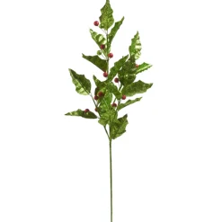 Raz 27" Glittered Holly And Ornament Christmas Tree Spray F4433132