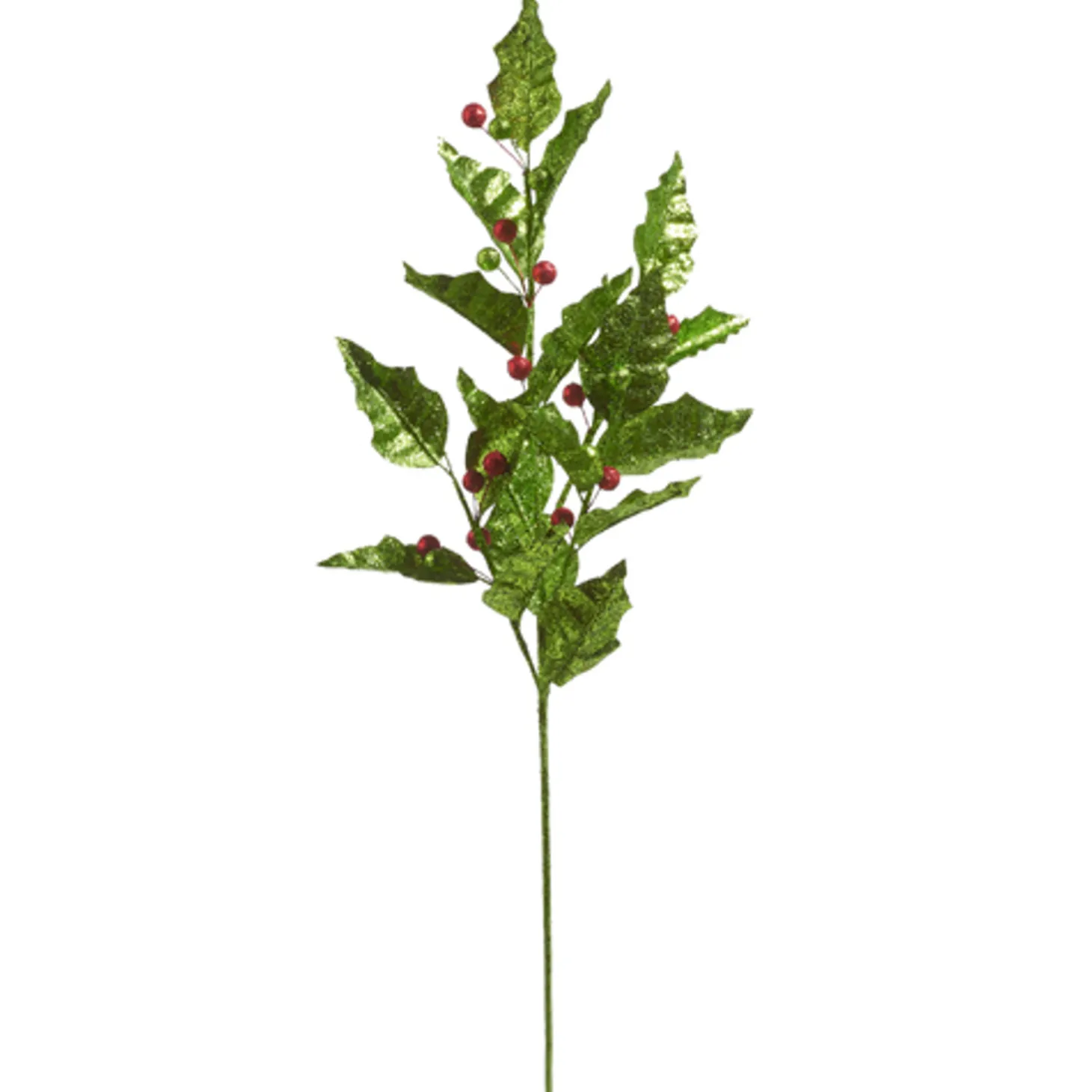 Raz 27" Glittered Holly And Ornament Christmas Tree Spray F4433132