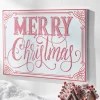 Raz 28" Glittered Red And White Merry Christmas Metal Wall Sign 4457262