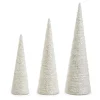 Raz 23.75" Glittered White Cone Christmas Tree Set Of 3 4415545