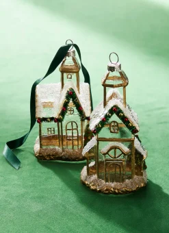 Raz 5" Gold And Clear Church Glass Christmas Ornament 4324586