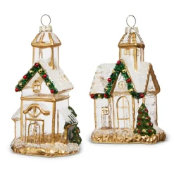Raz 5" Gold And Clear Church Glass Christmas Ornament 4324586