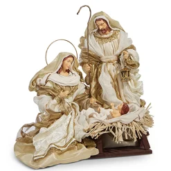 Raz 15.25" Gold And Ivory Holy Family Christmas Nativity Scene 4310657