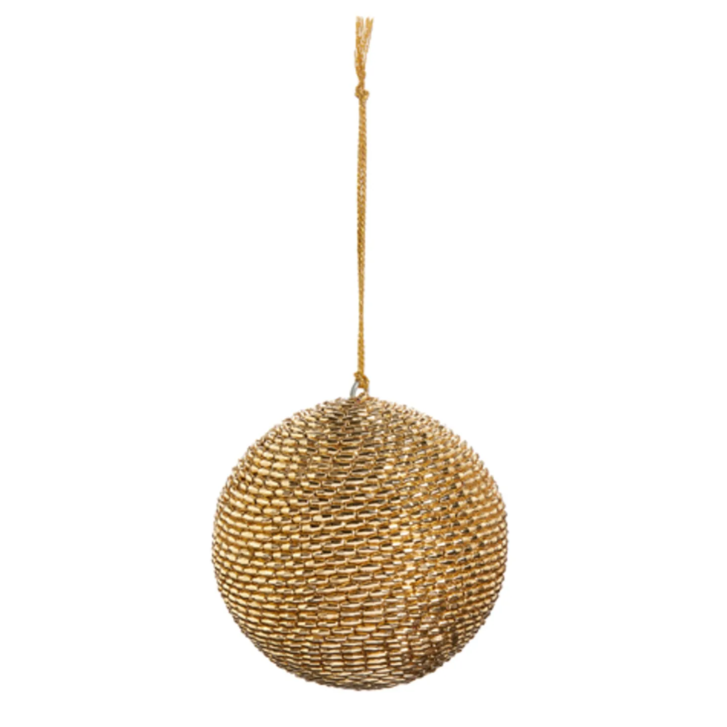 Raz 4" Gold Beaded Christmas Ball Ornament 4403629