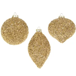 Raz 4" Gold Beaded Glass Christmas Ornament 4322807
