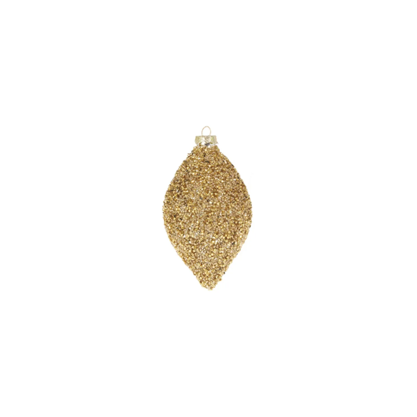 Raz 4" Gold Beaded Glass Christmas Ornament 4322807