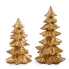 Raz 9" Gold Christmas Tree Figures Set Of 2 4411300