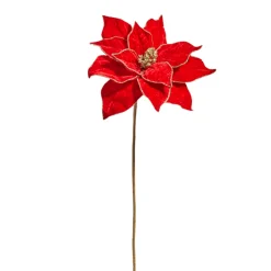 Raz 20" Gold Edged Red Poinsettia Christmas Tree Pick F4406734
