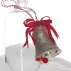 Raz 4" Gold Glitter Silver Bell Glass Christmas Ornament 4320918