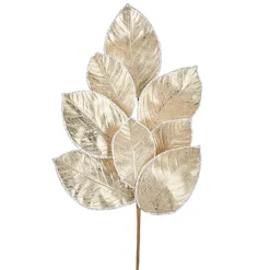 Raz 27" Gold Glittered Magnolia Leaf Christmas Tree Spray F4206770