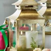 Raz 16" Gold Metal Pagoda Christmas Lantern X4317012