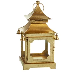 Raz 16" Gold Metal Pagoda Christmas Lantern X4317012