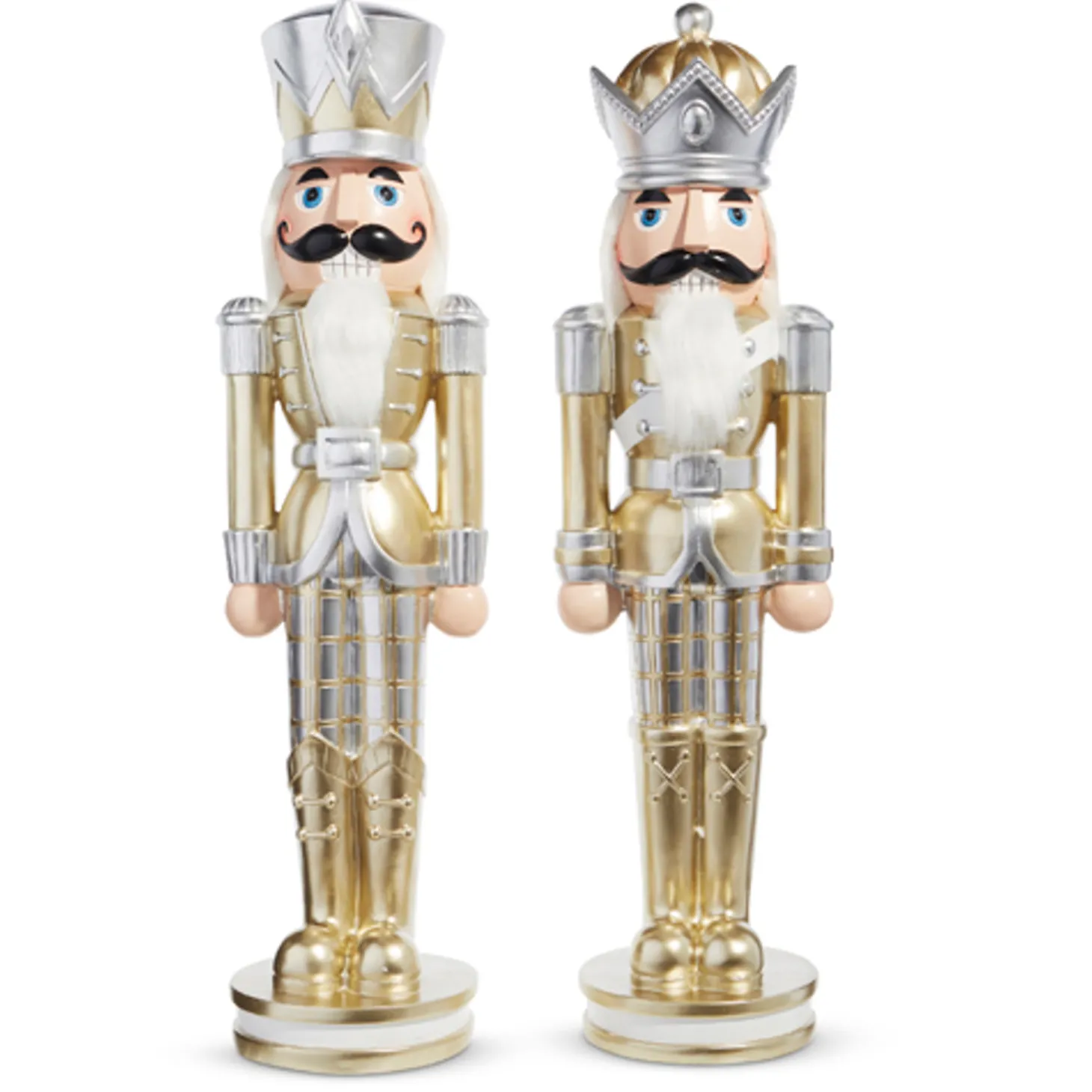 Raz 28.5" Gold Plaid Christmas Nutcracker 4301633