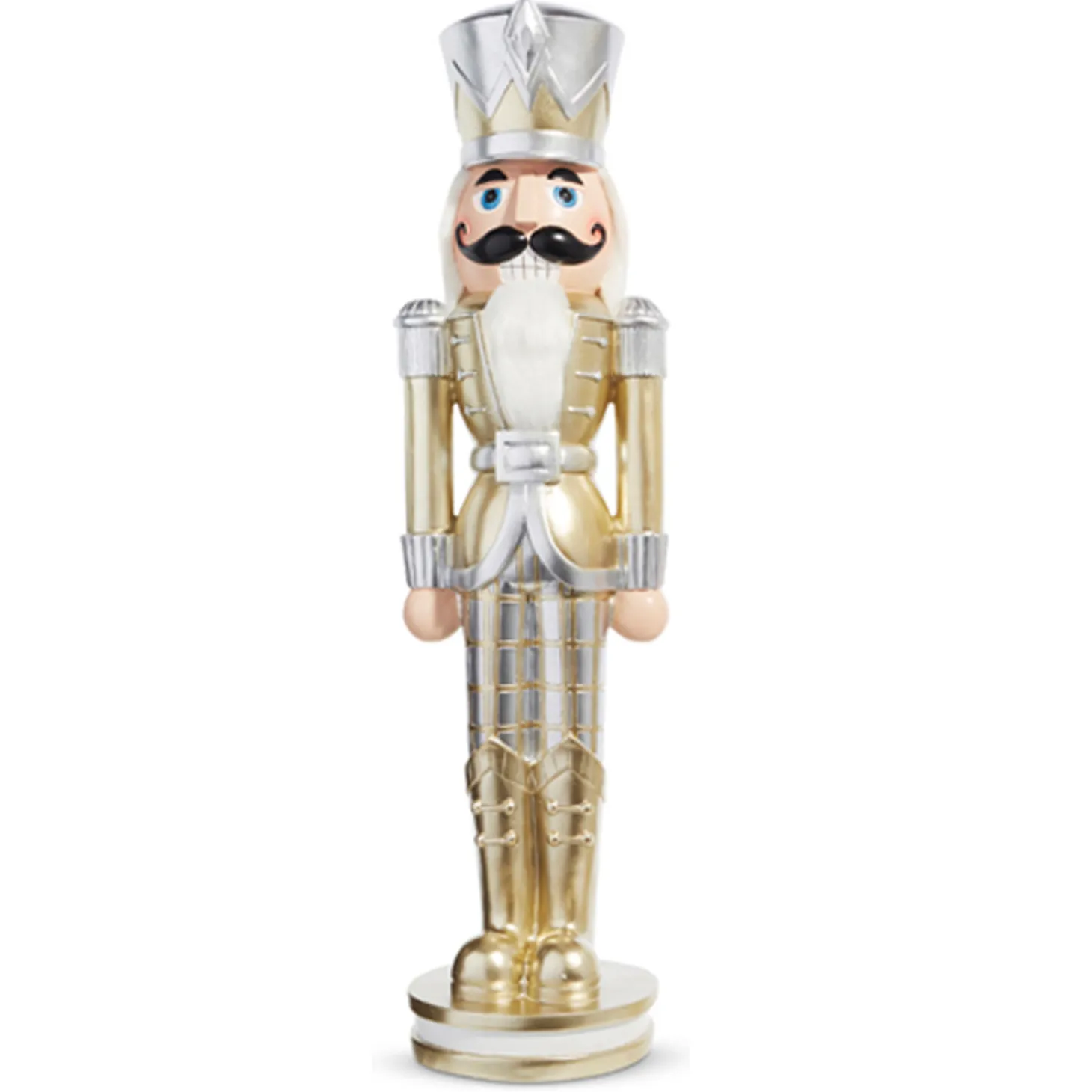 Raz 28.5" Gold Plaid Christmas Nutcracker 4301633