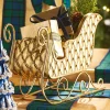 Raz 12" Gold Quilted Sleigh Christmas Figure 4412154