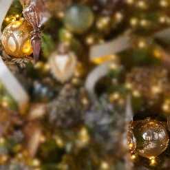 Raz 5" Gold Star And Jewel Ball Glass Christmas Ornament 4452856