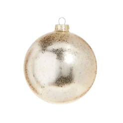 Raz 5" Gold Textured Glass Ball Christmas Ornament 4324600