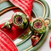 Raz 5" Green And Red Finial Reflector Glass Christmas Ornament 4320017