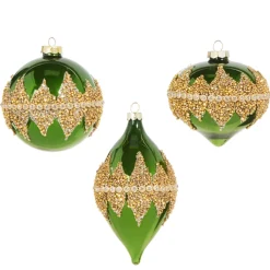 Raz 4" Green Beaded Glass Christmas Ornament 4322800
