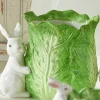 Raz 9" Green Cabbage Container With Bunny Easter Decoration 4411108