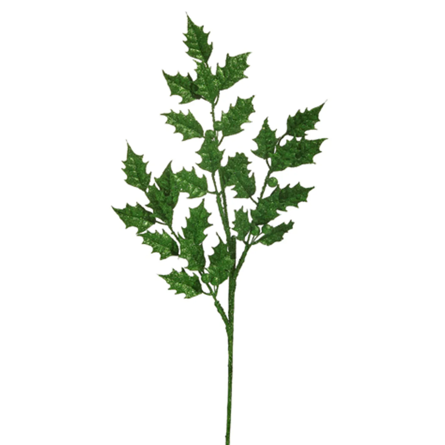 Raz 29" Green Glittered Holly Leaf Christmas Tree Spray F4441711