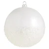 Raz 6" Half Glittered Ball Glass Christmas Ornament 4324502