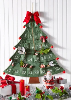 Raz 32" Hanging Christmas Tree Advent Calendar Decoration 4416140