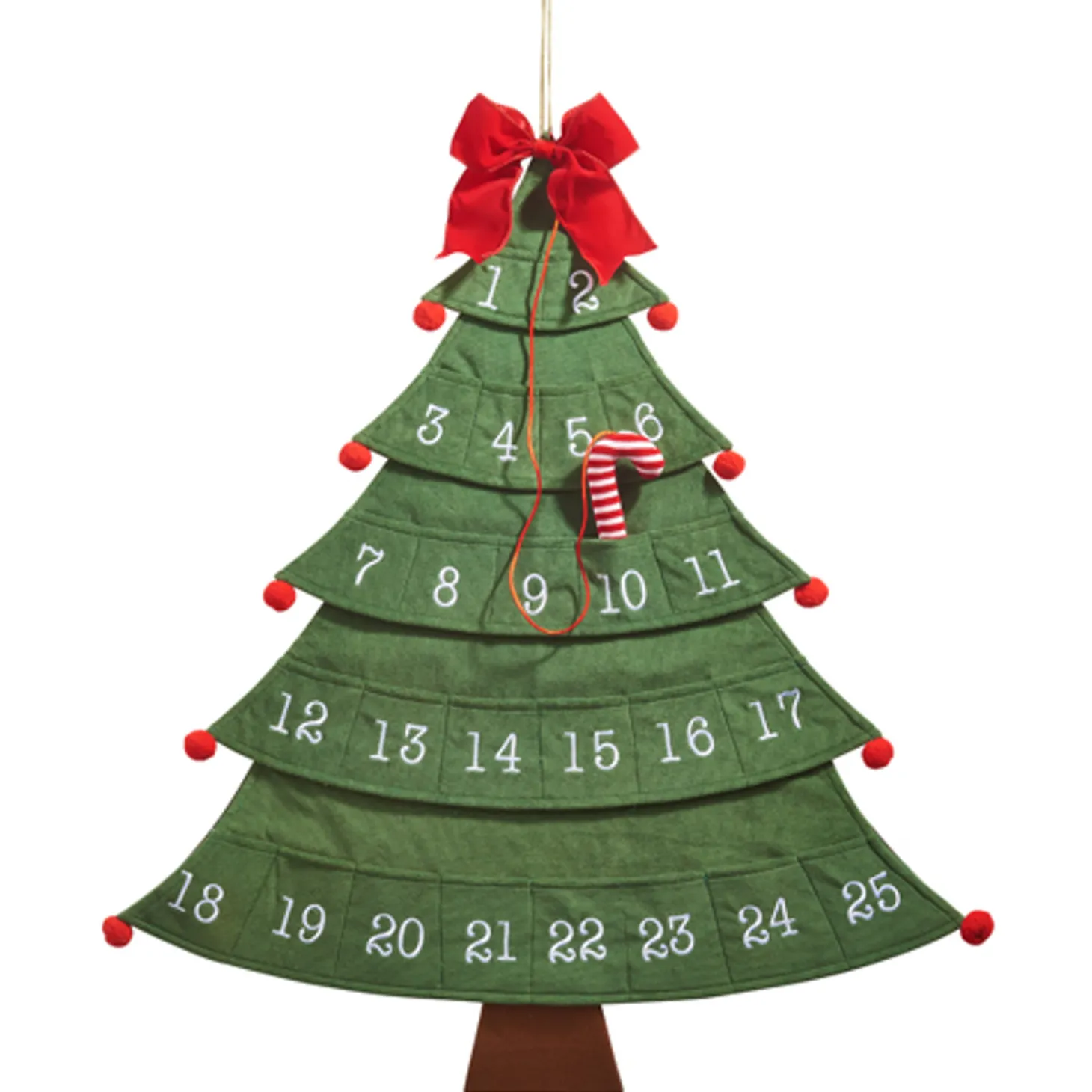 Raz 32" Hanging Christmas Tree Advent Calendar Decoration 4416140
