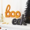 Raz 8.75" High Shine Art Word Boo Or Eek Halloween Decoration 4209881