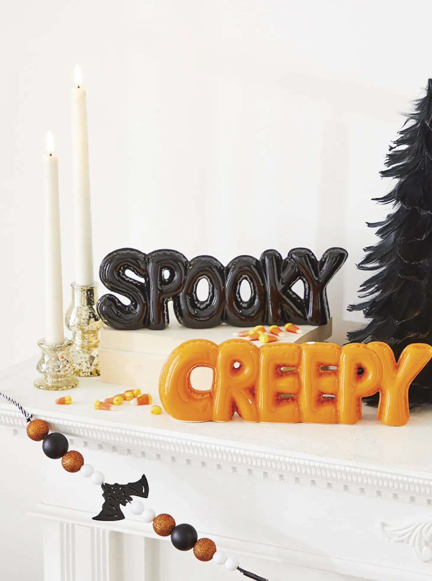 Raz 11.75" High Shine Creepy Or Spooky Halloween Word Art Decoration 4209882