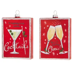 Raz 5" Holiday Cheers And Cocktail Glass Christmas Ornament 4324526