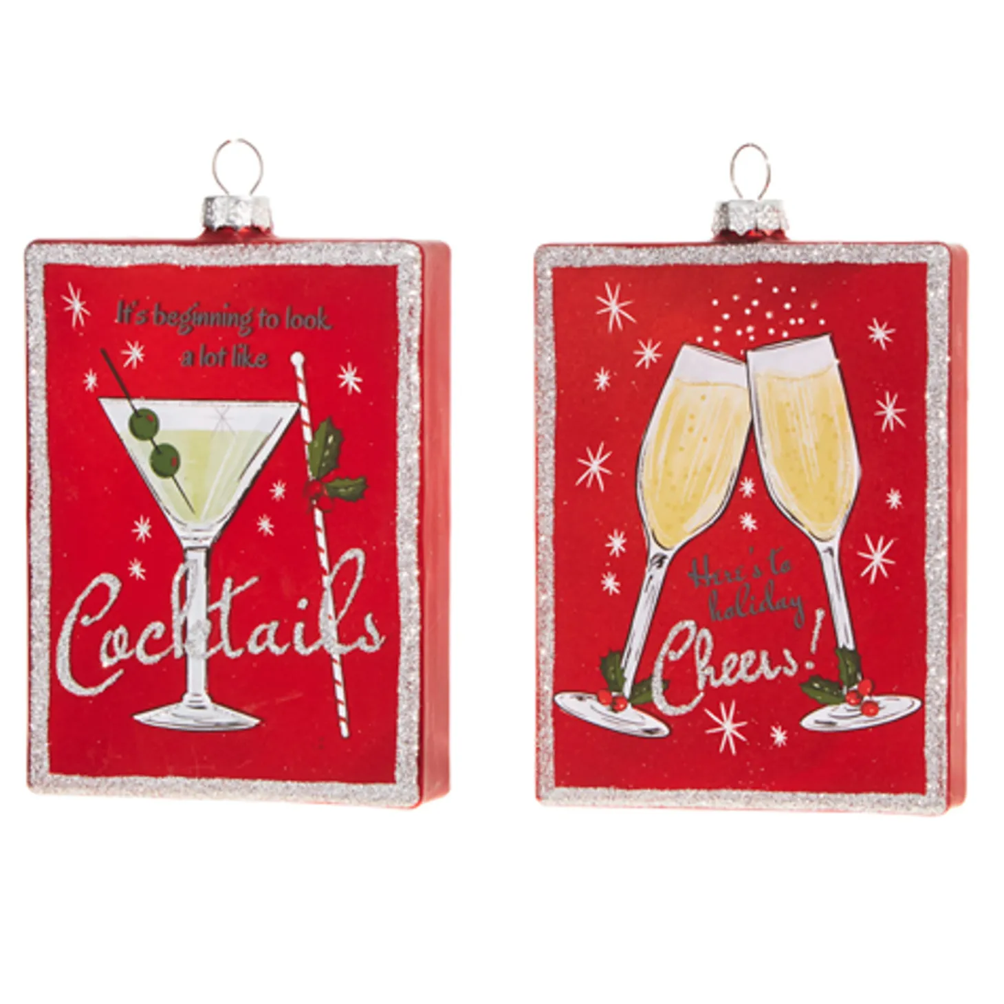 Raz 5" Holiday Cheers And Cocktail Glass Christmas Ornament 4324526