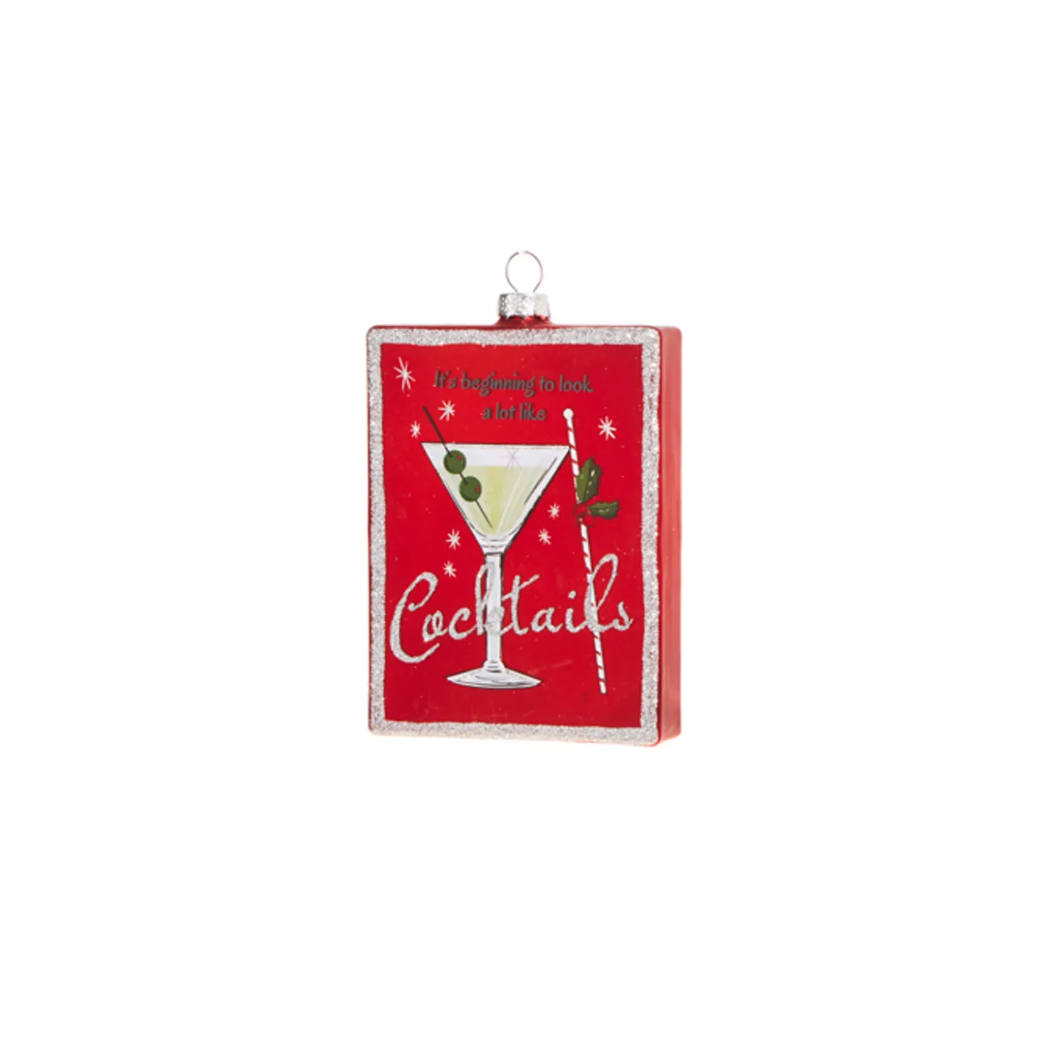 Raz 5" Holiday Cheers And Cocktail Glass Christmas Ornament 4324526