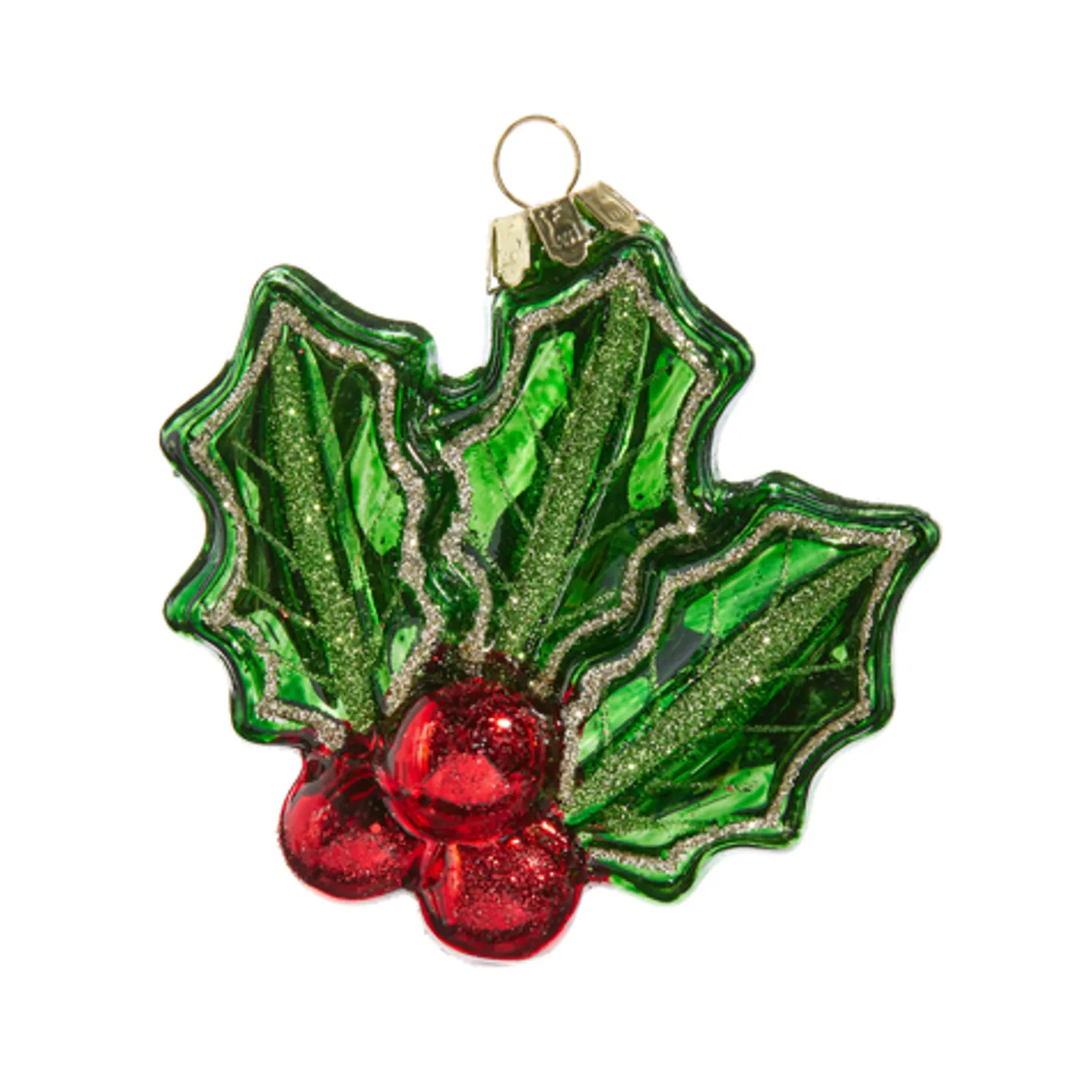 Raz 3.5" Holly Berry Glass Christmas Ornament 4422971