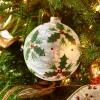 Raz 5" Holly Leaf Glass Ball Christmas Ornament 4322867