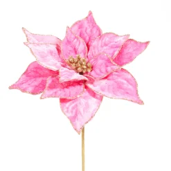 Raz 21" Hot Pink Velvet Poinsettia Christmas Tree Pick F4306716